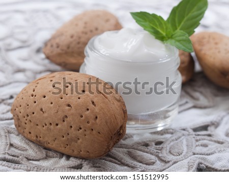 natural facial cream with almonds