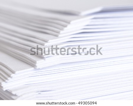 Stacks of white plain paper