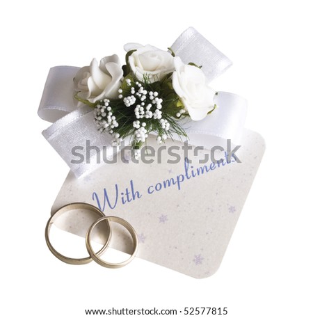 stock photo wedding card with compliments