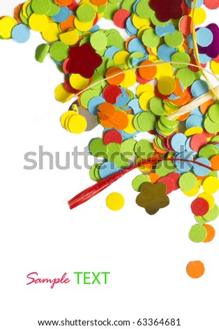 colorful confetti background with place for your text