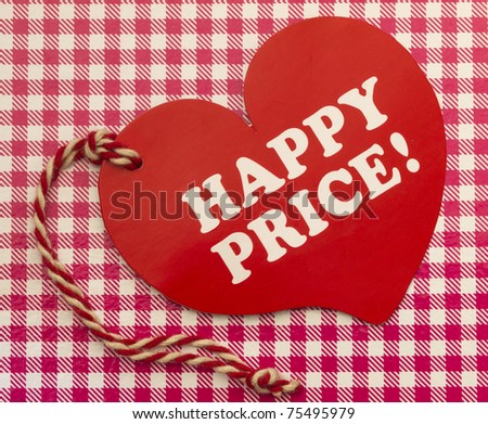 Label with Happy Price title