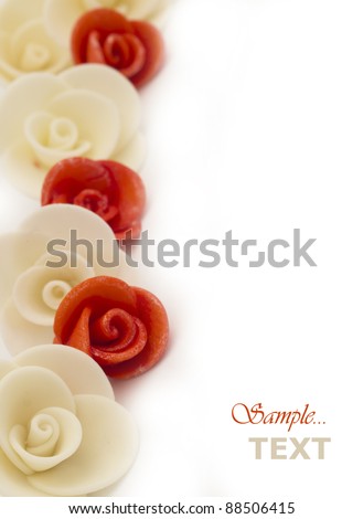 white and orange roses background