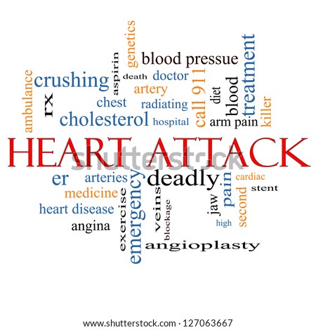 Heart Attack Word Cloud Concept with great terms such as heart disease, rx, artery, doctor and more.