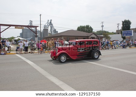 SEYMOUR, WI - AUGUST 4:  Wounded Warrior Project car at the Annual Hamburger Festival Parade on August 4, 2012 in Seymour, Wisconsin.
