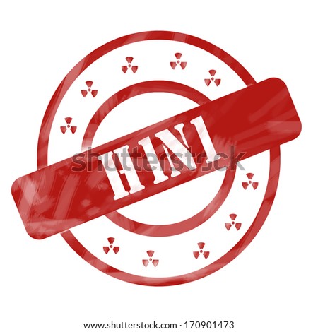 A red ink weathered roughed up circles and signs stamp design with the word H1N1 on it making a great concept.