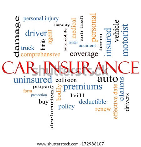 Car Insurance Word Cloud Concept with great terms such as auto, claims, coverage, bill and more.