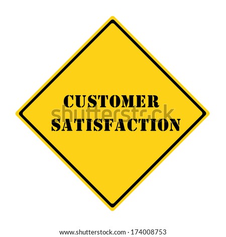 A yellow and black diamond shaped road sign with the words CUSTOMER SERVICE making a great concept.