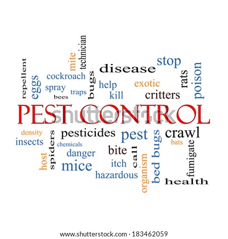 Pest Control Word Cloud Concept with great terms such as bugs, poison, rates and more.