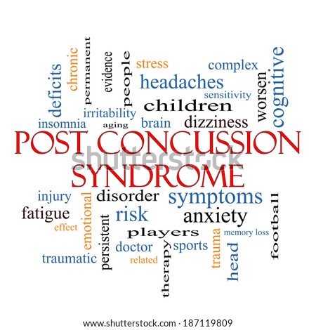 Post Concussion Syndrome Word Cloud Concept with great terms such as brain, injury, trauma and more.