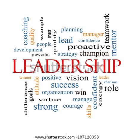 Leadership Word Cloud Concept with great terms such as vision, positive, winner and more.