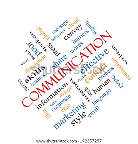 Communication Word Cloud Concept angled with great terms such as corporate, message, language and more.