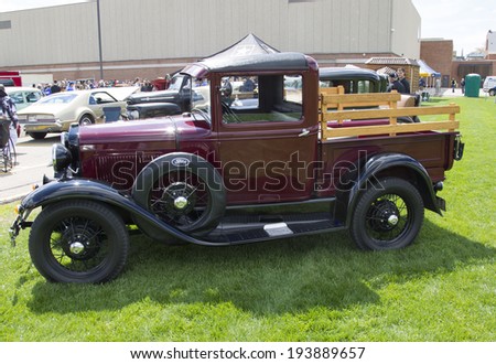 MENASHA, WI - MAY 16:  1930 Ford Pickup Truck at 7th Annual Car Show May 16, 2014 in Menasha, Wisconsin.