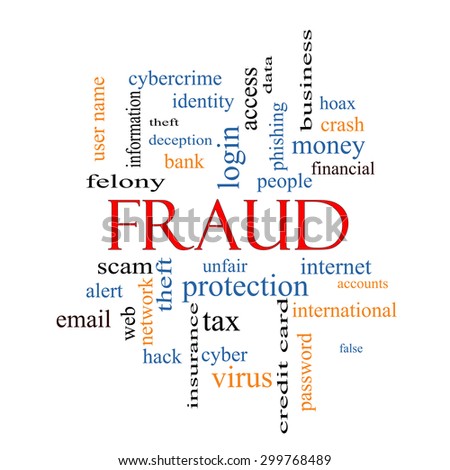 Fraud Word Cloud Concept with great terms such as alert, identity, theft and more.