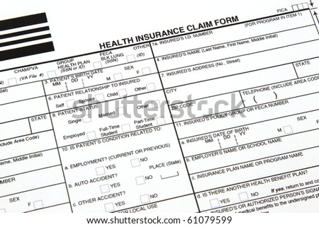 A health insurance claim form ready to be filled out for manual submission to an insurance carrier.