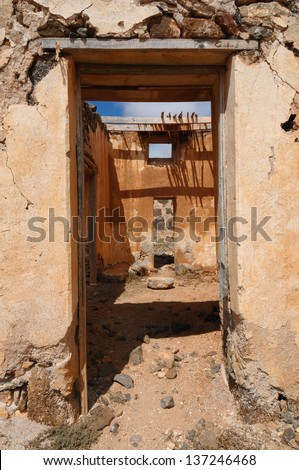 Abandoned house in the desert in Lanzarote Spain