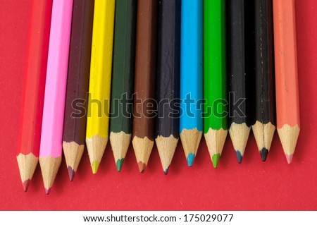 New Pencils Textured Set on a Colored Background