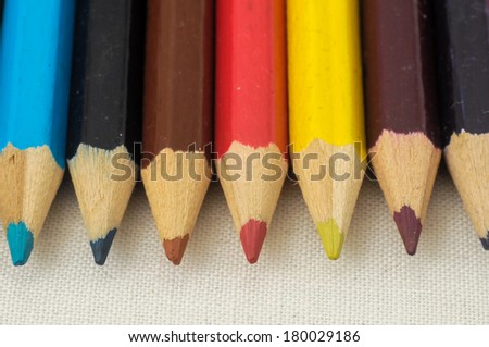 New Pencils Textured Set on a White Background