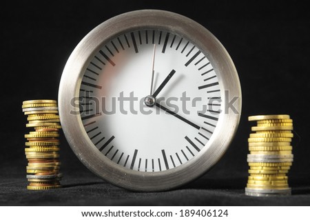 Time is Money Concept a Clock and Currency