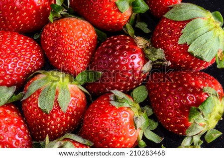 Red Fresh Ripe Strawberry Fruit Background Texture