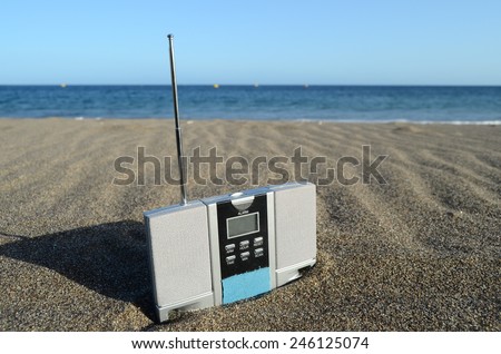 Vinatge Stereo Radio on the Sand Beach