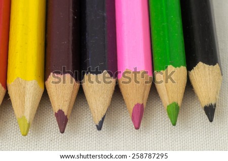 New Pencils Textured Set on a White Background