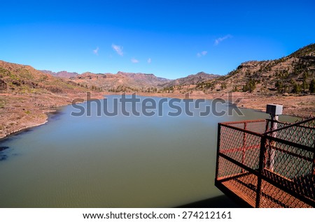 Dark Water Lake in Gran Canaria Canary Islands Spain
