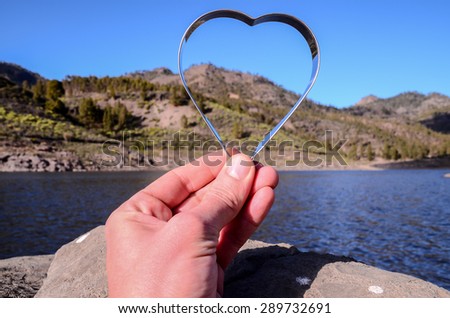 Love Concept Heart Shaped Metal near the Water
