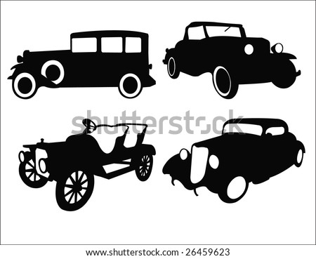 stock vector old cars vector