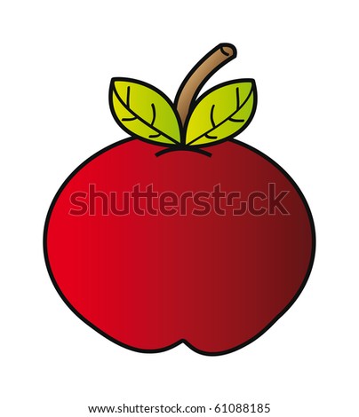 red cartoon apple