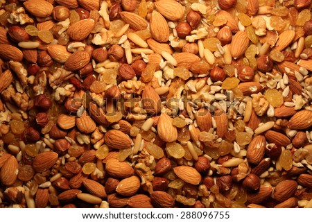 Seed mix : pine buds, almonds, hazelnuts, sunflower seeds, raisins, walnut kernels
