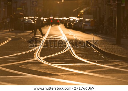 Tram tracks in Berlin