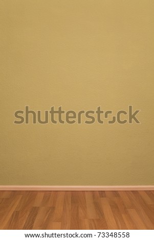 Blank Empty Grunge Room with Wallpaper and Parquet