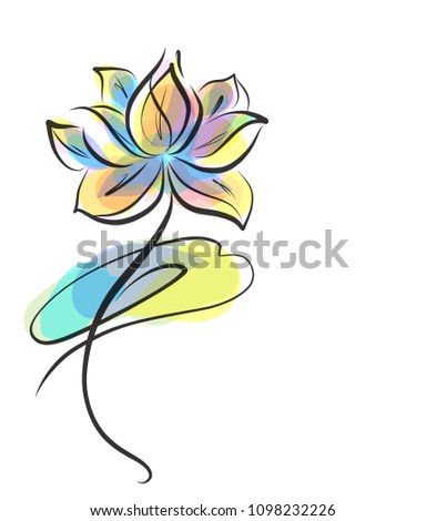 Drawing Vector Graphics With Floral Pattern For Design Floral Flower Natural Design Graphic Sketch Drawing Lily Religion Symbol Lotus Water Lily Lily Buddhism Buddha Hinduismlogotype Stock Images Page Everypixel