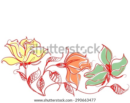 Drawing Graphics With Floral Patterns With Tulips For Design Floral Flower Natural Design Graphic Sketch Drawing Stock Images Page Everypixel