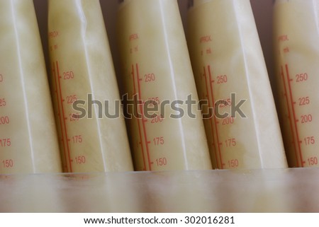 breast milk storage bags for new baby in refrigerator