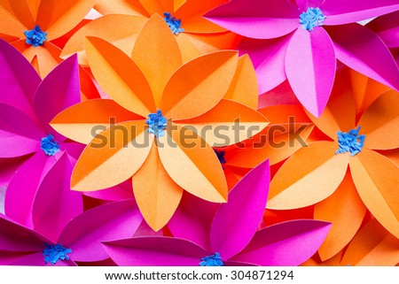 Flowers from colors paper