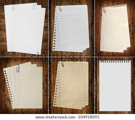 paper page notebook. textured isolated on the white backgrounds.