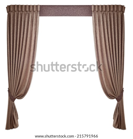 fabric curtains on a white background