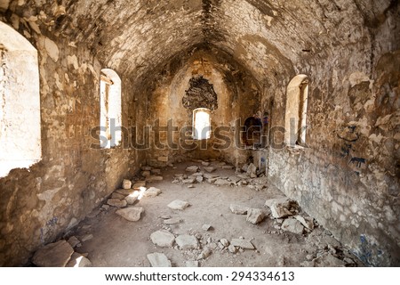 the ruined church in Turkey