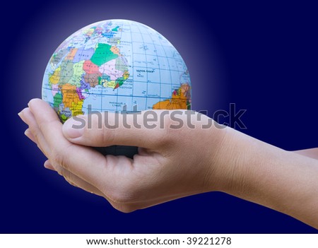 Human Hand Holding the World in Her Hands