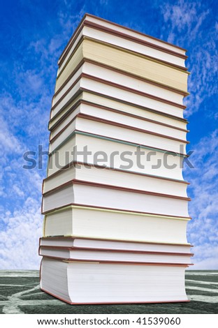 a many books on the white backgrounds