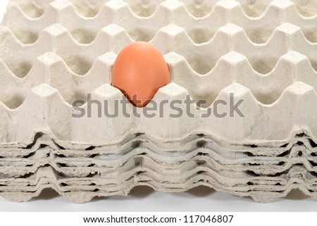 Egg On A Stack Of Carton