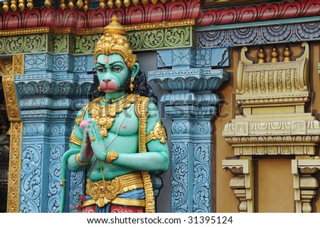 Hindu God Outside A Hindu Temple