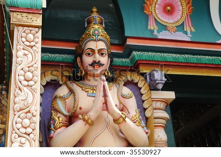 Hindu God Statue At A Temple