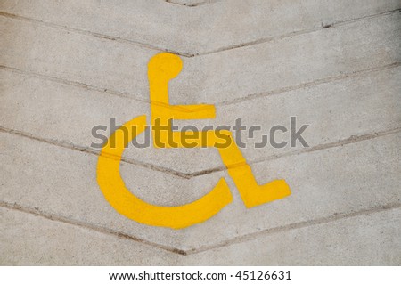 Handicap Wheelchair Sign On Ramp