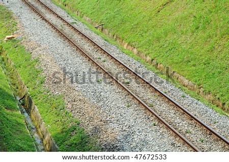 Railway Track Running Through A Countryside