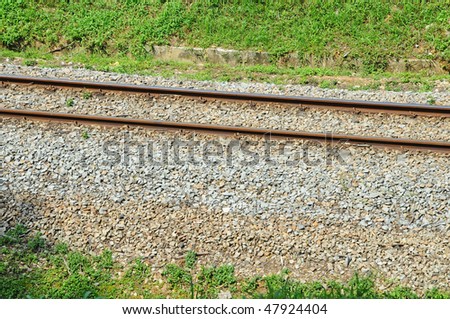 Railway Track Running Through The Countryside