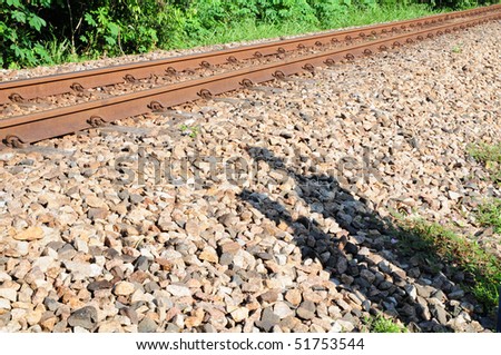 HUman Shadows At The Railway Track