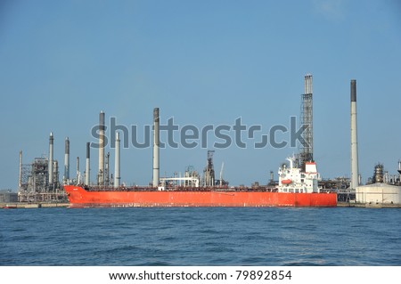 Oil Tanker At  A Refinery