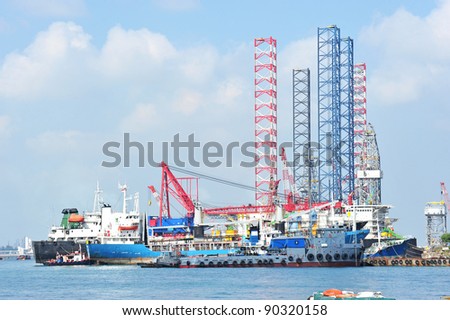Ship Repair Yard With Lifting Cranes